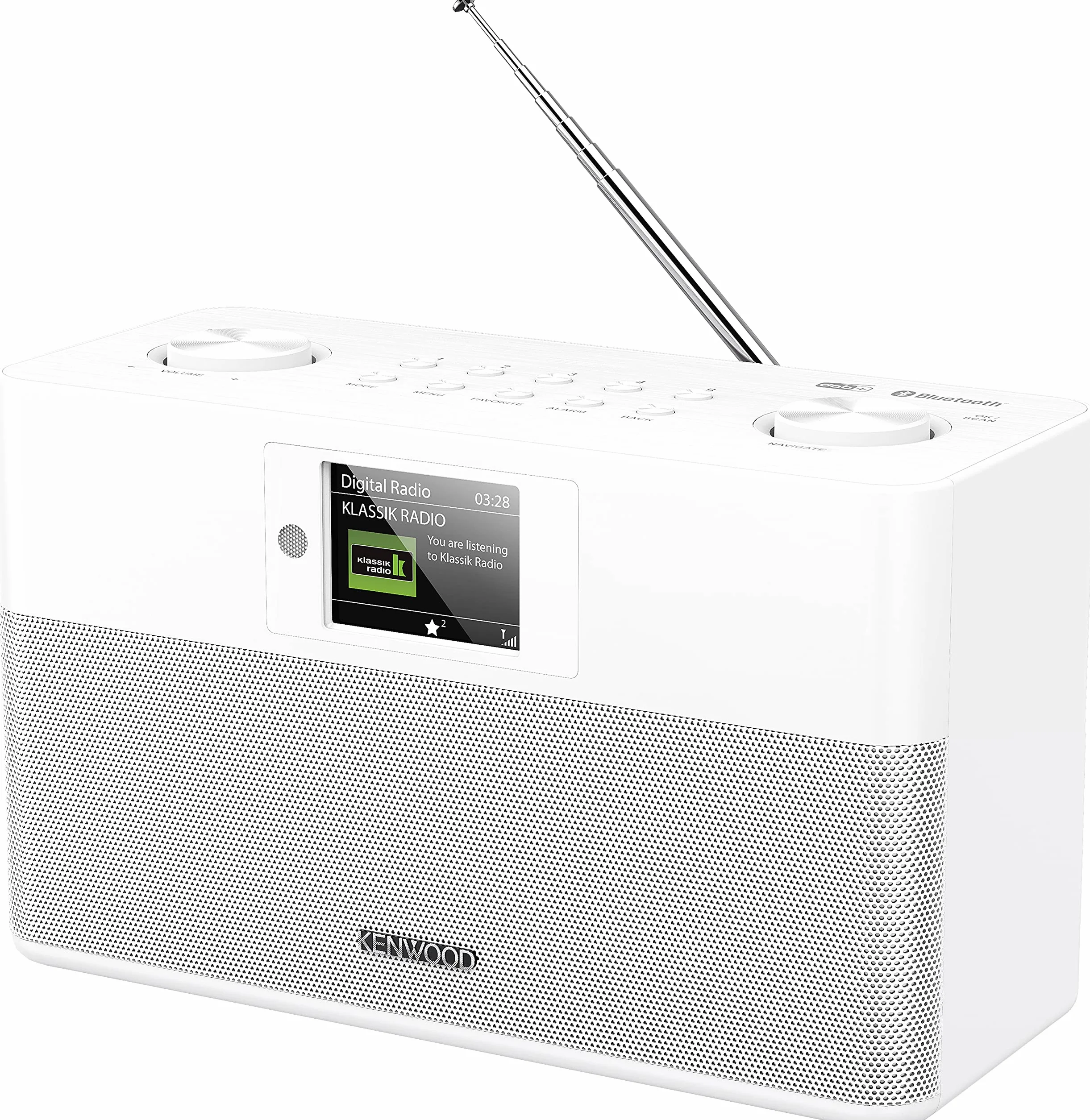 Kenwood CR-ST80DAB-W Stereo-Kompaktradio (2 x 10 W RMS, Bassreflex Lautsprecher DAB+, UKW, Bluetooth, Weckfunktion, Sleeptimer, TFT-Farbdisplay, Fernbedienung)
