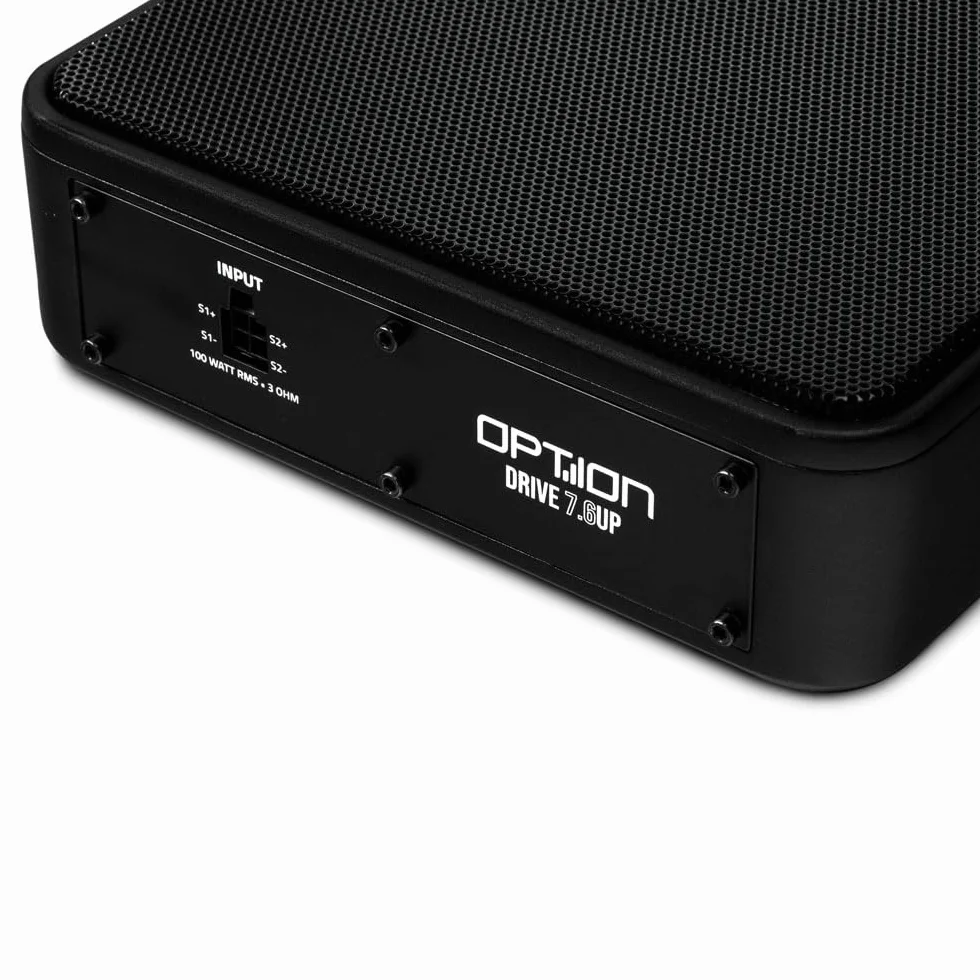 Option DRIVE7.6UP Passiv-Subwoofer - Kompakter Untersitz-Subwoofer extrem flach, 100 Watt RMS, 4 Ohm