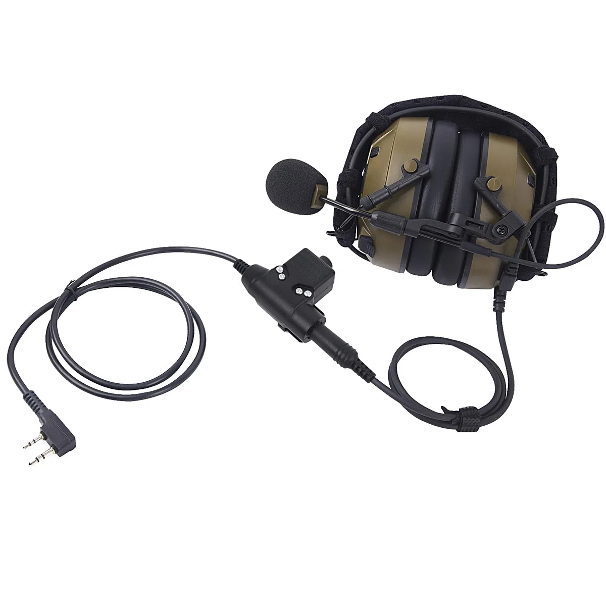 Airsoft Shooting Jagd Kopfhörer Noise Cancelling Sound Pick Up Gehörschutz Coms Walkie Talkie Headset mit Boom Mic Mikrofon K1 U94 Tactical Ptt für Baofeng Kenwood Radios