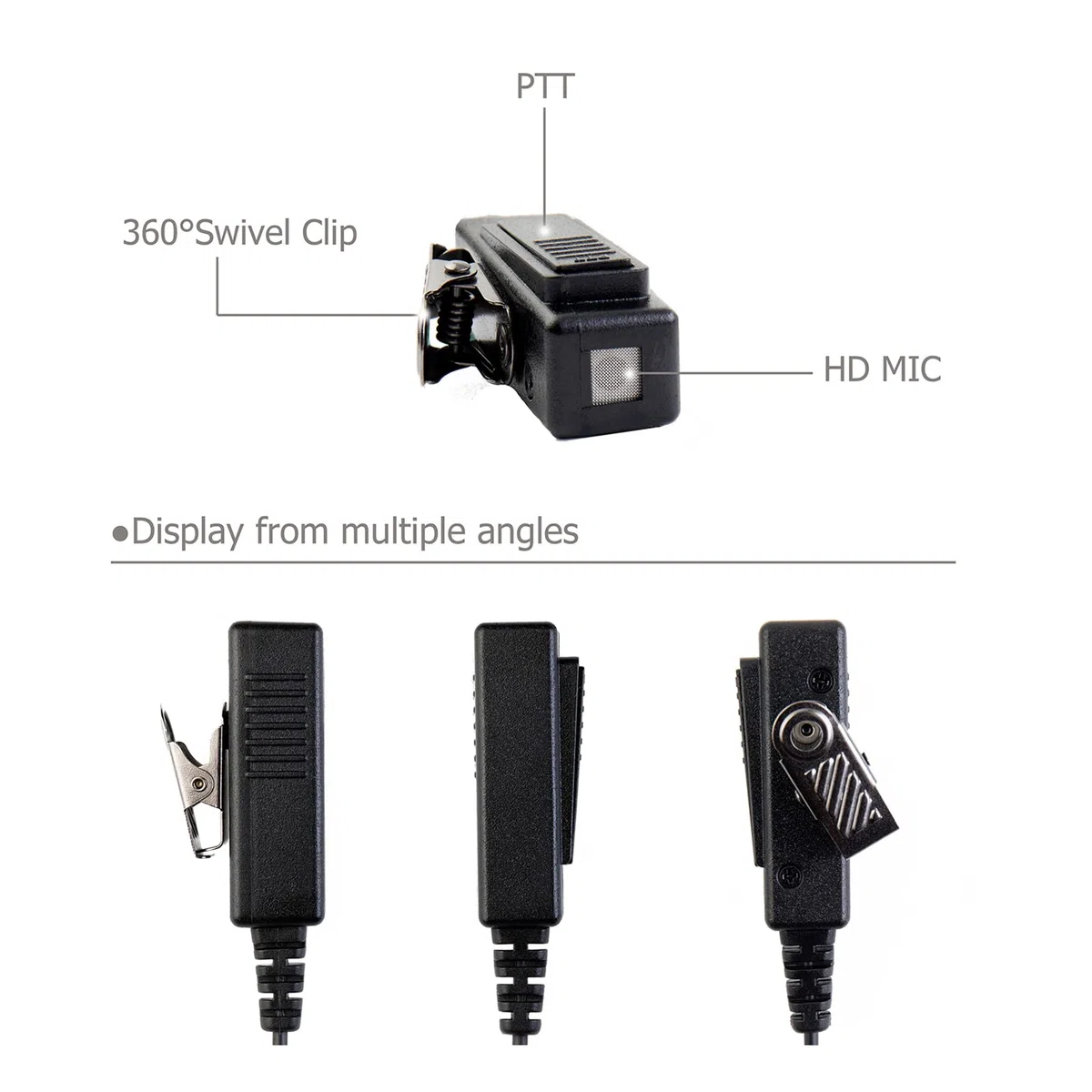 SHON Walkie-Talkie-Ohrhörer-Mikrofon, PTT klarer Klang, Radio-Headset mit Schnelltrenn-Luftschlauch, für Kenwood Walkie-Talkie, 1 Jahr Garantie