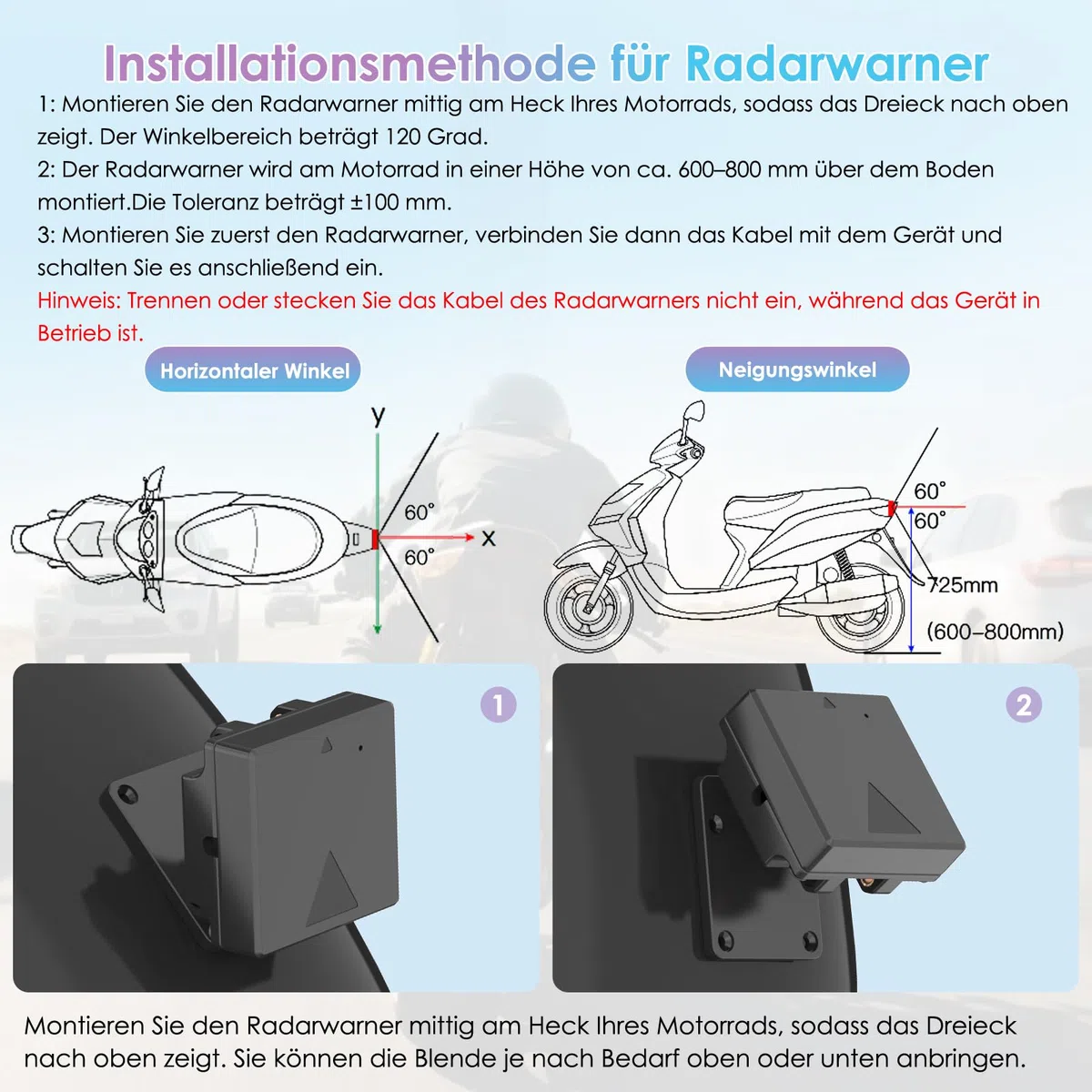 CARPURIDE W702RS Pro Motorrad Carplay Bildschirm mit Radar BSD und BM05 Halterung, Wireless CarPlay & Android Auto, 7 Zoll wasserdichter Touchscreen, Gegensprechfunktion, Dual Bluetooth
