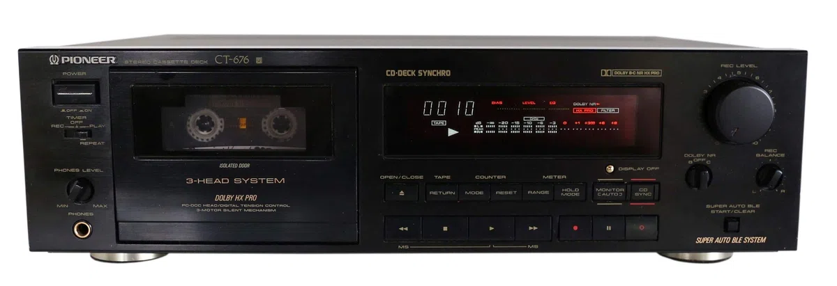 Pioneer CT-676 Kassettendeck - 3 Head - in schwarz