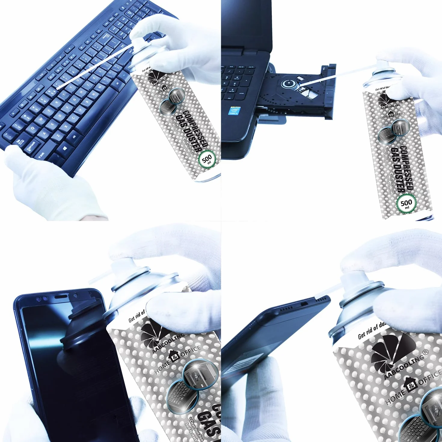 AABCOOLING Home und Office Druckluftspray 24 x 500ml, Druckgasreiniger, Pressluft Dose, Keyboard, Spielekonsolen, Luftdruck, Büromaterial, Reinigungsgeräte, Luftspray PC Reinigung