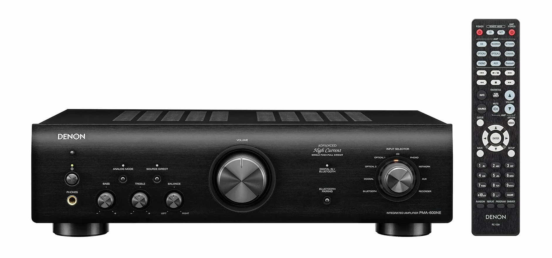 Denon PMA-600NE Vollverstärker mit 70W pro Kanal, Bluetooth, Digitale Eingänge, Integrierter Phono-Vorverstärker - Schwarz