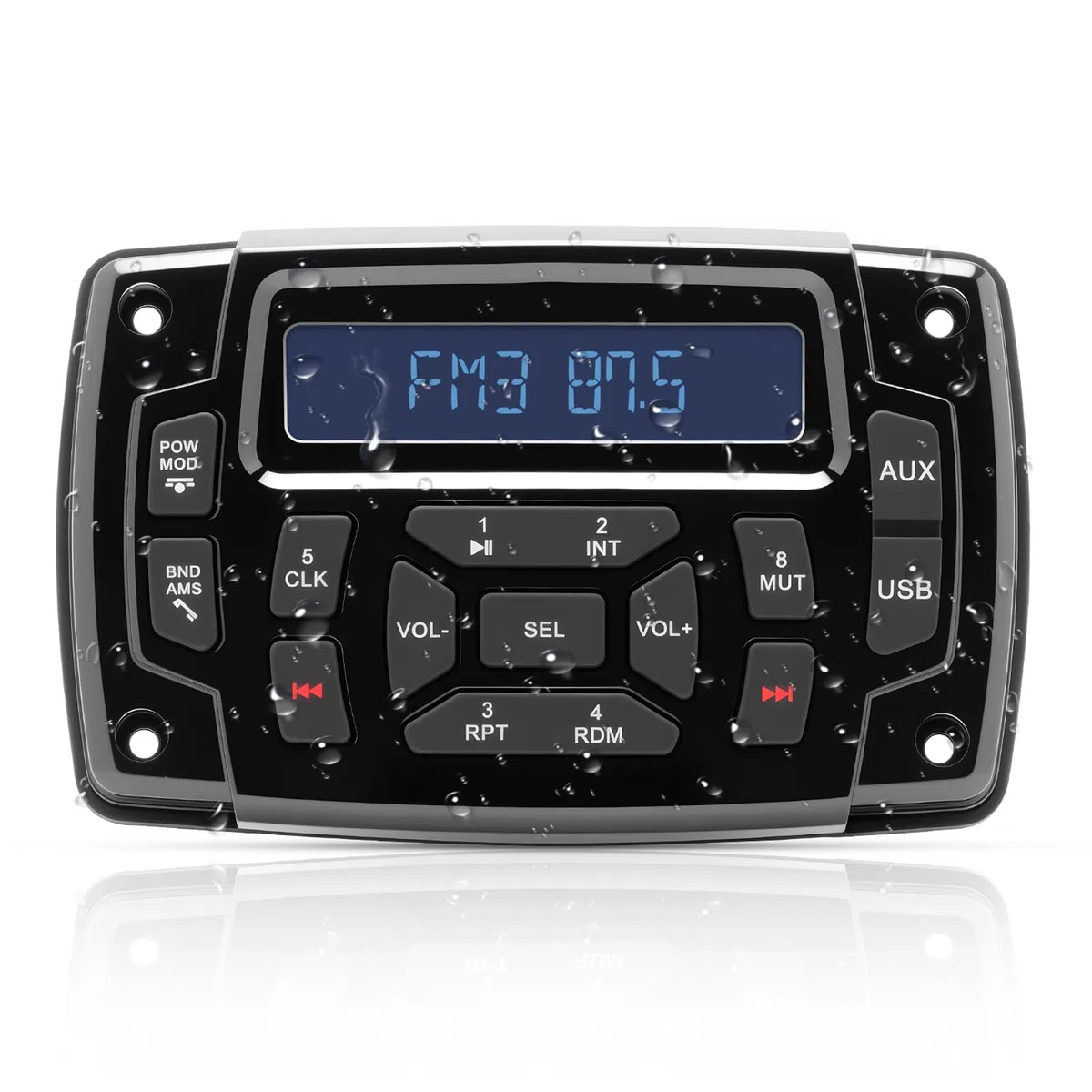 Geloo Boot Marine Stereo Wasserdicht MP3 Player AM/FM Radio Stereo Media Empfänger Yachten für Boote, Yachten,Marineboote