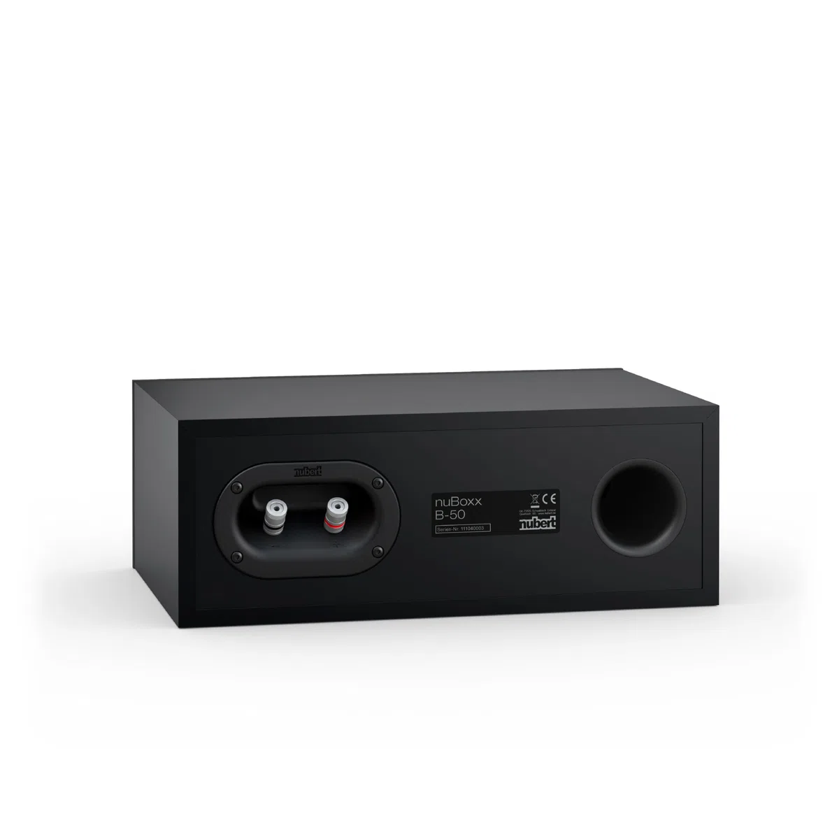 Nubert nuBoxx B-50 | Schwarzer Centerlautsprecher | 1 Stück Passivbox | Für modernes wohnen | Kompaktlautsprecher für Heimkino | Lautsprecher bis 60 Hz | Ideale Lowboardboxen