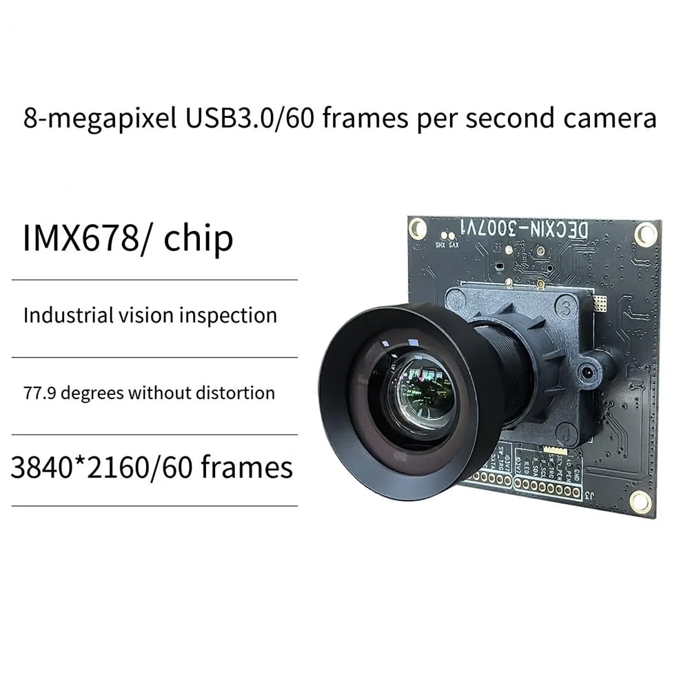 IMX678 USB3.0 Kamera- 8MP 4K HD 60fps Industrie-Kamera mit Gesichtserkennung UVC-Protokollunterstützung 77,9 Grad