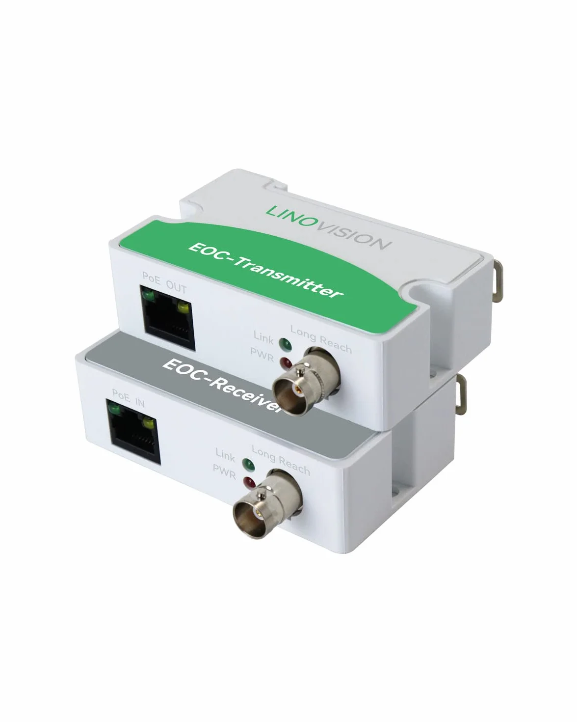 LINOVISION POE über Koax EOC Konverter IP über Koax Max. 3000 Fuß Strom- und Datenübertragung über RG59-Koaxialkabel zur Aufrüstung des analogen Überwachungssystems auf EIN IP-Überwachungssystem
