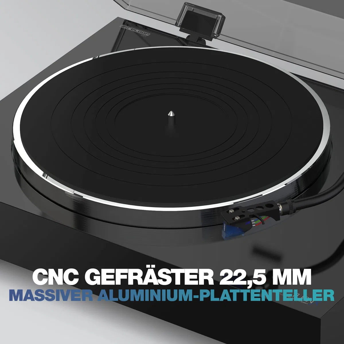 Reloop Turn X - Premium HiFi-Plattenspieler Inkl. Ortofon 2M Blue, High Torque-Direktantrieb, Präzise Rotationssteuerung, 3 Geschwindigkeiten, CNC-Aluminium-Druckgussteller, Anti-Skating, Schwarz