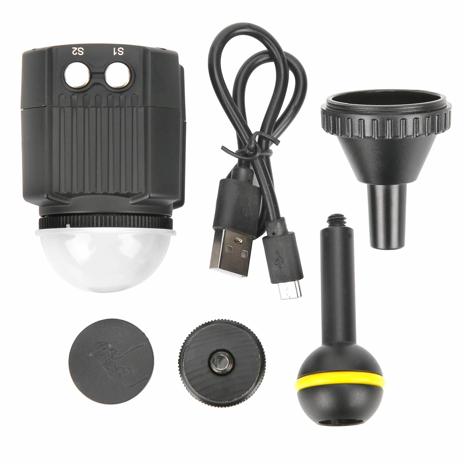 Tauchlicht 60M Unterwasserkamera LED-Videolicht Dimmbares Wasserdichtes LED-Videolicht Füllen Sie das Nachtlicht 7500K Tauchen Unterwasserfotografie Licht Licht Wasserdichtes
