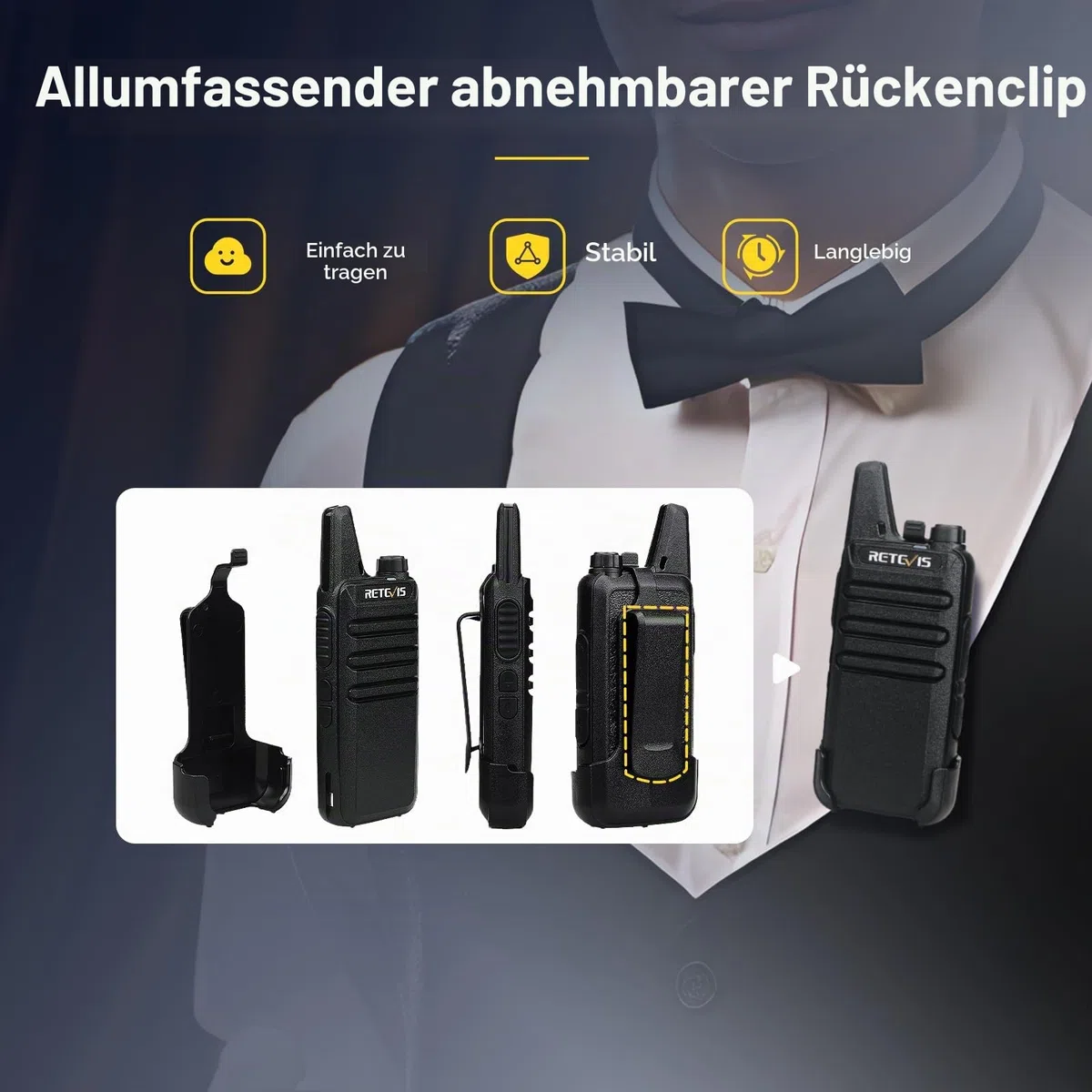 Retevis RT622 Funkgerät, Walkie Talkie Klein mit 6-Wege-Ladegerät 6 Stück | VOX, Langlebig Handfunkgerät, Klare Klangqualität, PMR446 Funkgeräte Set für Hotel, Restaurant