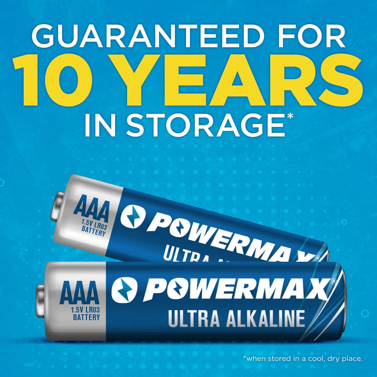 Powermax 60 AAA-Batterien, langlebige Alkalibatterie, 10 Jahre Lebensdauer, recycelbare Verpackung