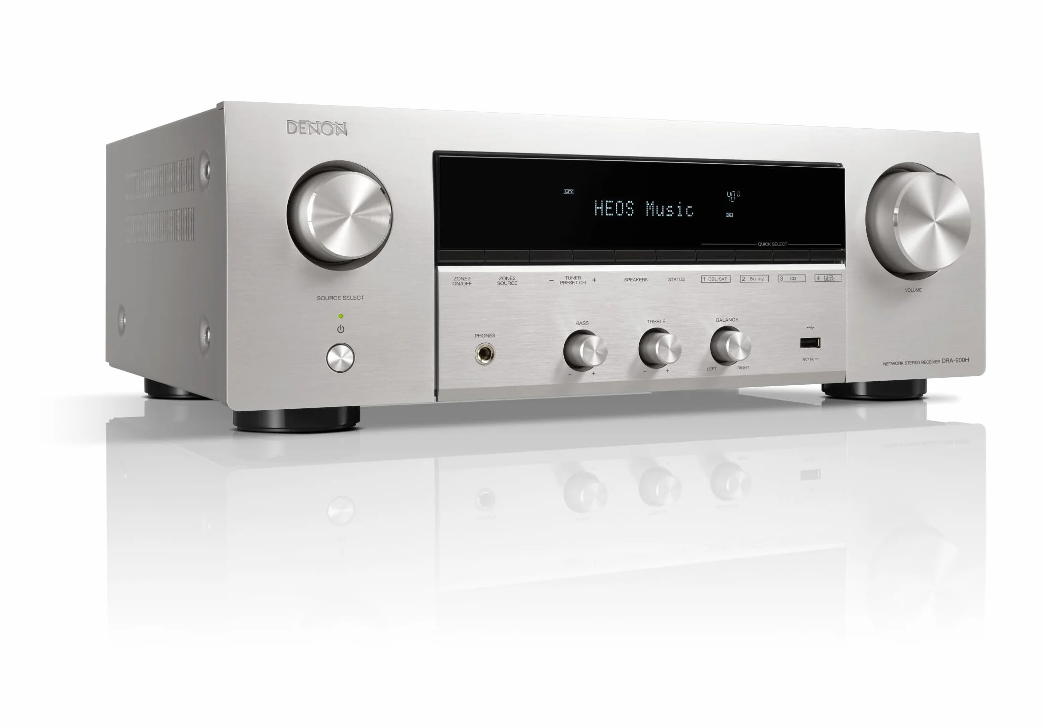 Denon DRA-800H Stereo Receiver & Verstärker, Alexa Kompatibel, 5 HDMI Eingänge, Phono-Eingang, Bluetooth & WLAN, DAB+ Radio, Musikstreaming, AirPlay 2, HEOS Multiroom