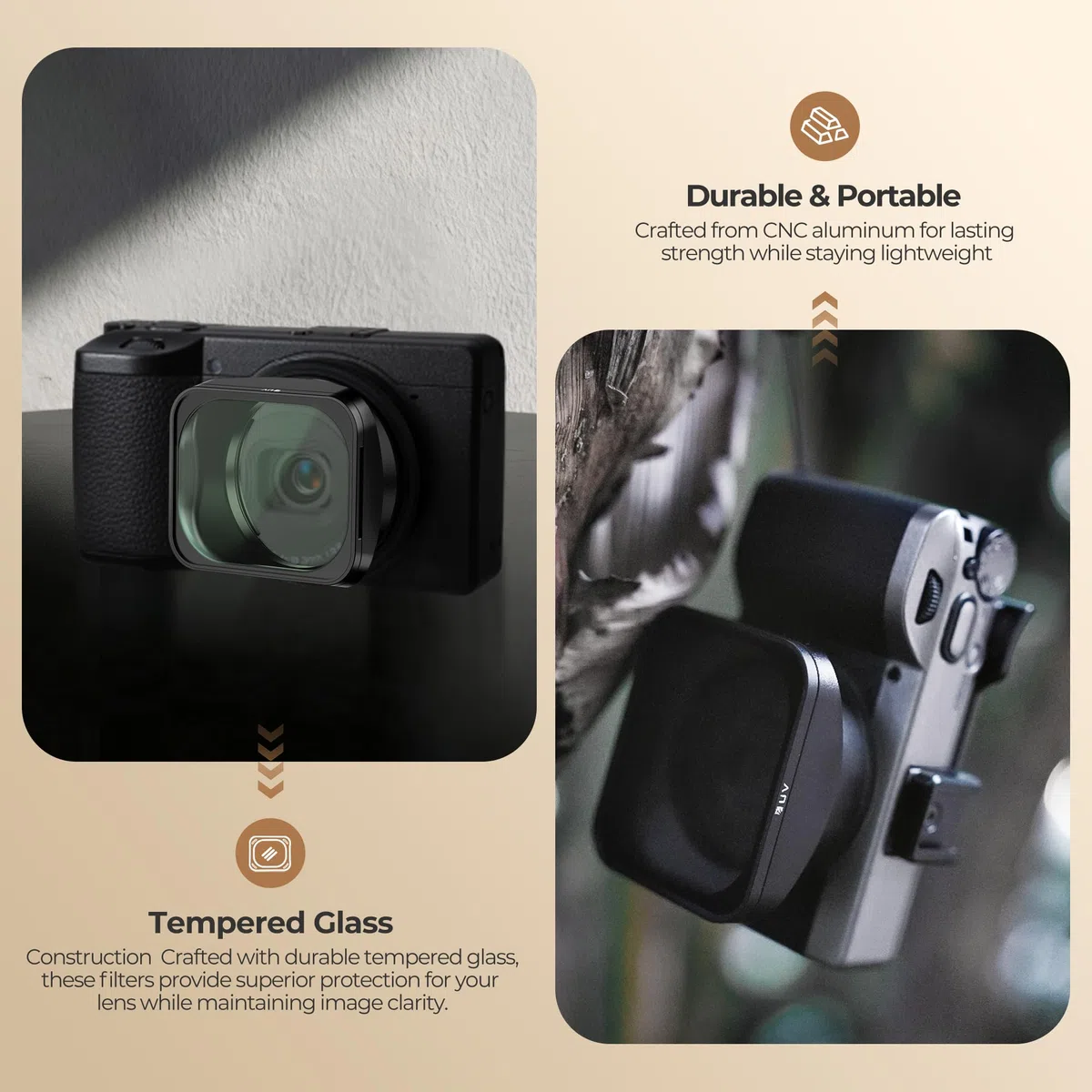 Freewell Gegenlichtblende für Ricoh GRIV - Magnetische & stapelbare CPL, UV