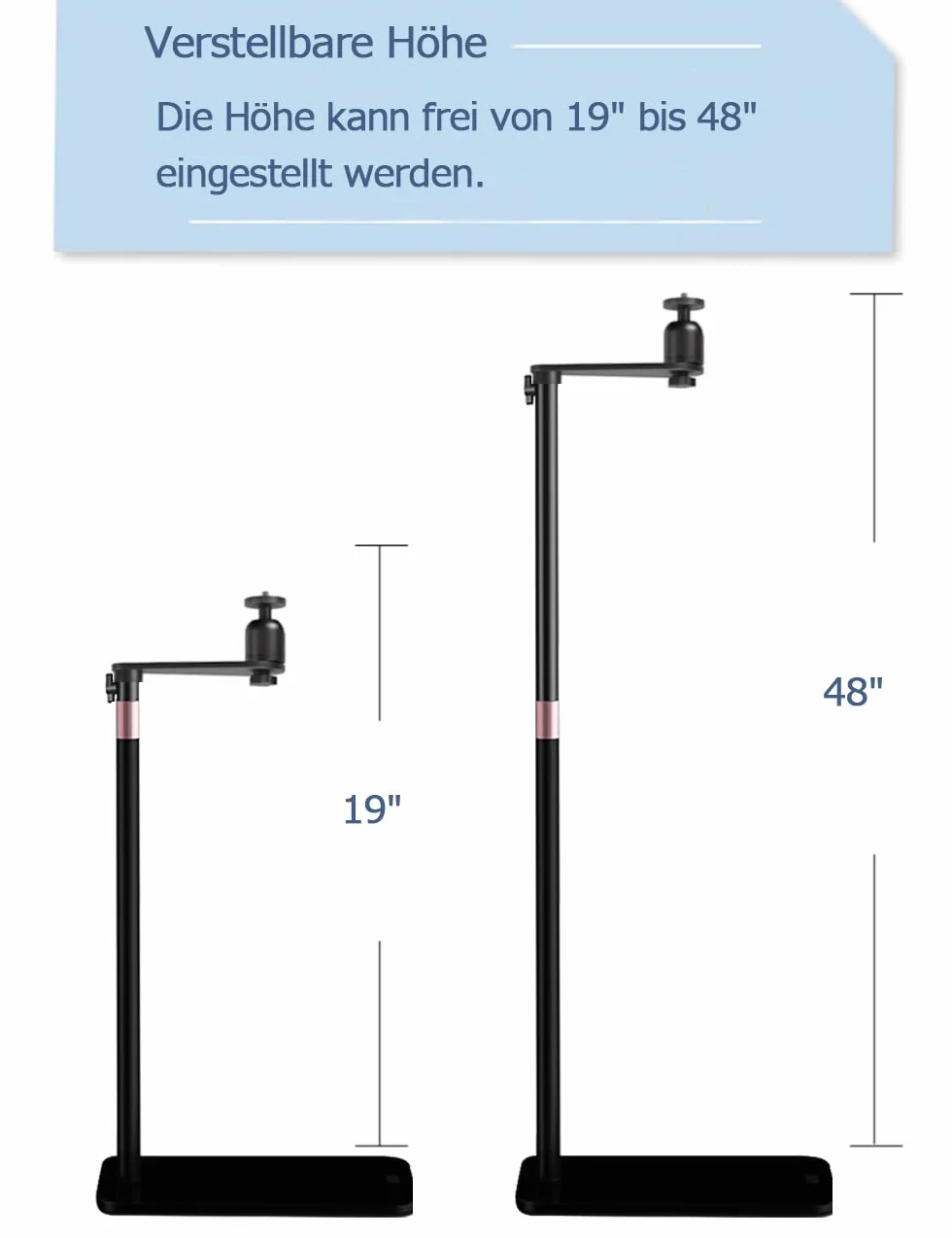 Beamer Halterung 360° Schwenkbarer Projektor Ständer Verstellbare Höhe L-Form Versteckter Bodenständer Kompatibel mit XGIMI, Nebula, VANKYO, Jinhoo, AuKing