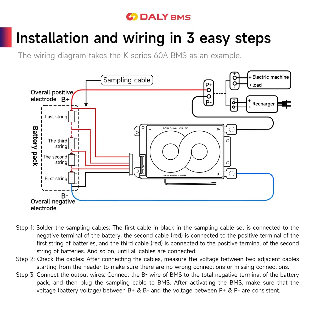 DALY Smart 3S BMS 12V 100A mit WiFi Modul und CAN 485 Kommunikationsschutzplatine für Li-ion Lithium Akkupack(3S 12V Smart BMS+RS485+CAN+WiFi Modul，100A)