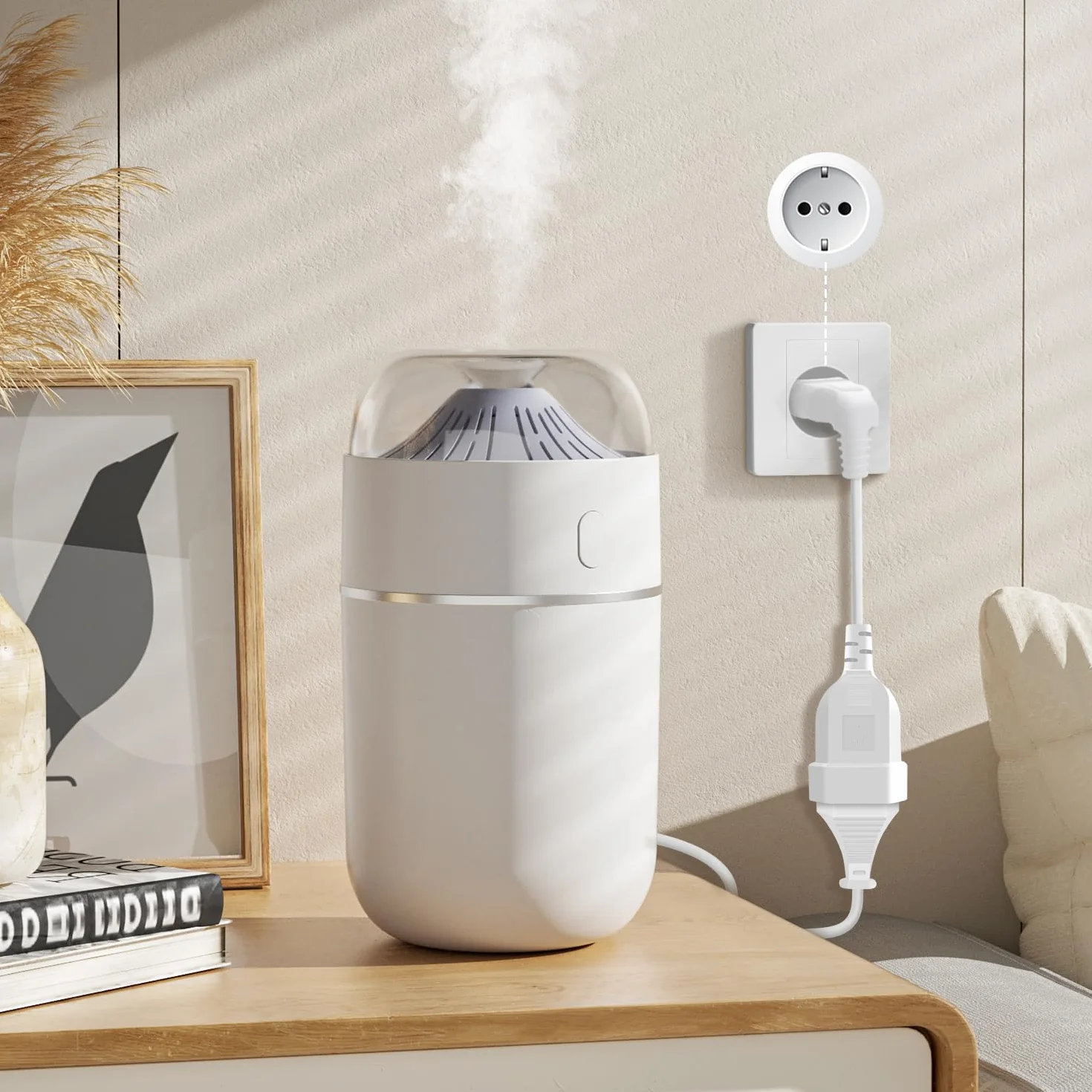 Eurostecker Verlängerung 2,5A 250V Verlängerungskabel mit Eurostecker Kurz Eurostecker 90 Grad Kurz, für Haushaltsgeräte TV PC Computer Monitor Etc (Weiß, 0.6m)