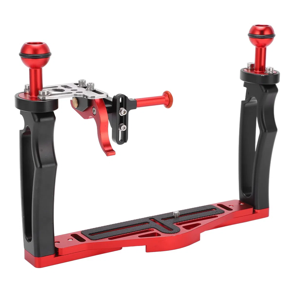 Unterwasserkamera-Gehäuseschale mit Doppelgriff-Stabilisator-Rig und Auslöser Zum Tauchen, Doppelgriff-Stabilisator mit Aluminiumlegierungsmaterial