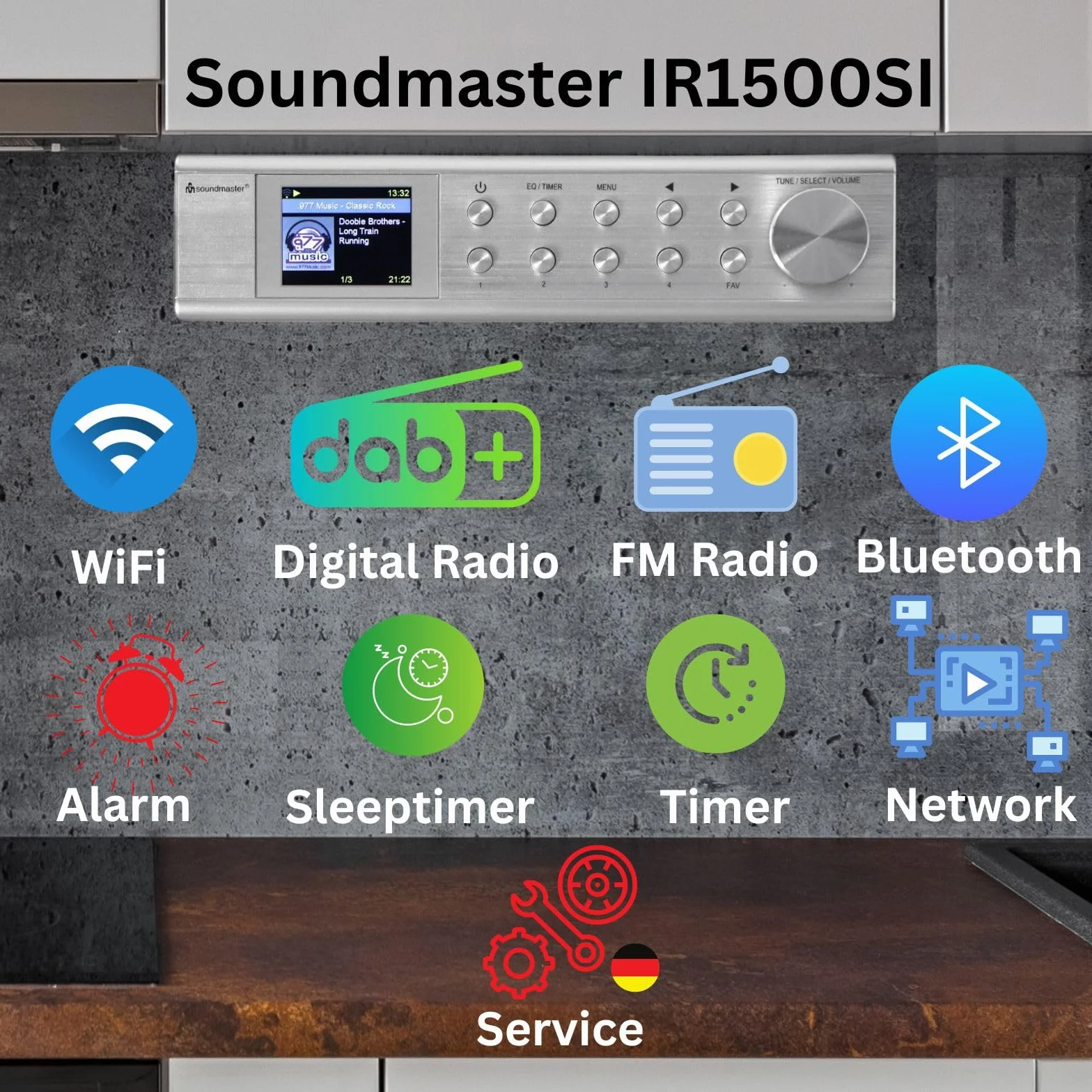 Soundmaster IR1500SI Internetradio DAB+ Digitalradio Netzwerkplayer UPNP Bluetooth Küchenunterbauradio Unterbauradio