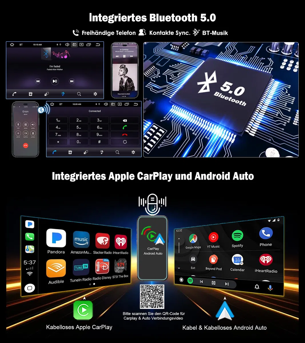 Erisin 7 Zoll 8-Kern 4GB+64GB Android 16 Autoradio Bluetooth GPS Navigation für Mercedes A/C/G Klasse CLK W203 W209 W463 W168 Viano Vito W639 CarPlay Android Auto WiFi 4G DSP DAB+ RDS FM USB Canbus