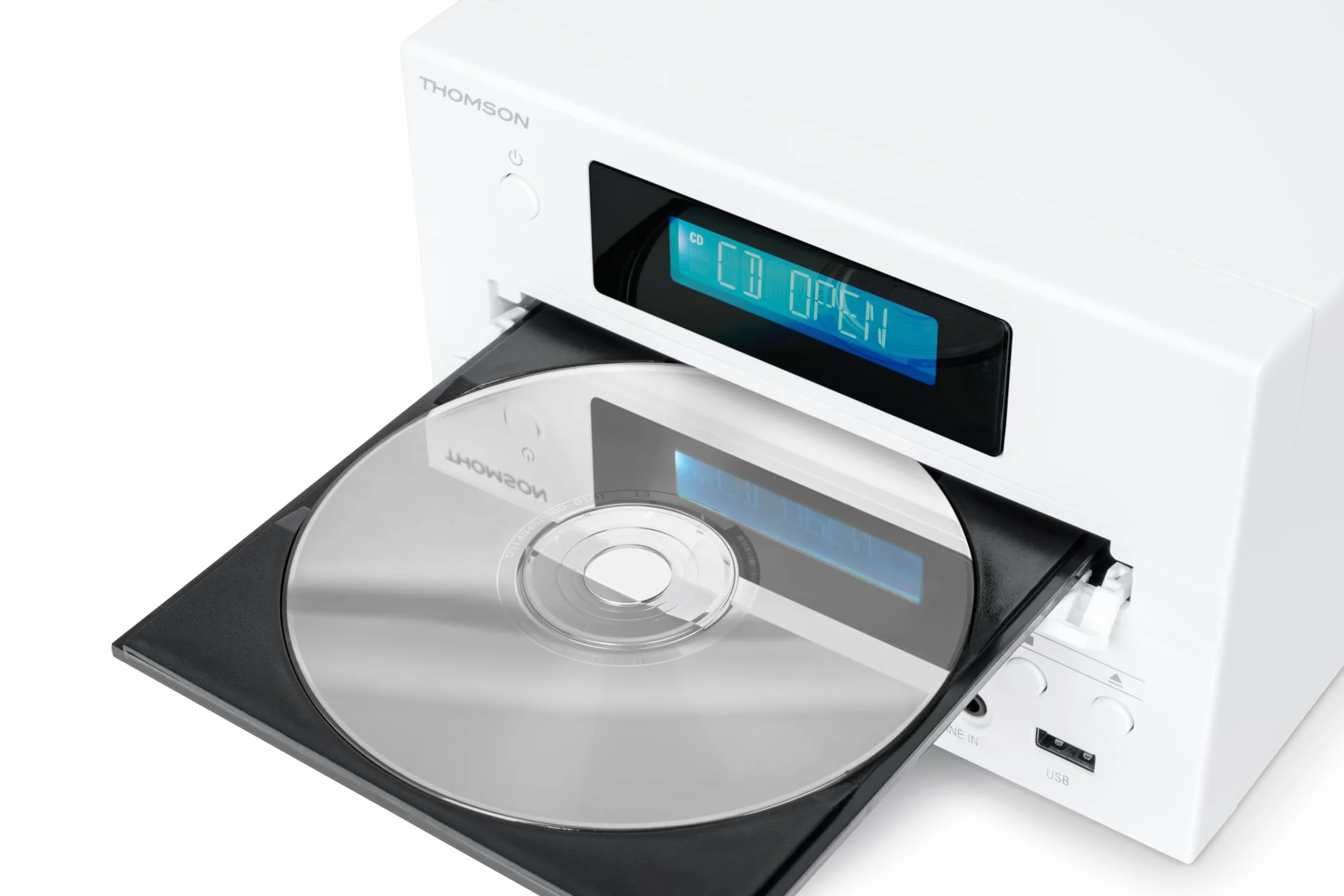 Microsystem - THOMSON - COSY MIC121BT - CD-Player, Bluetooth, UKW-Radio, MP3, USB - Holz und Weiß