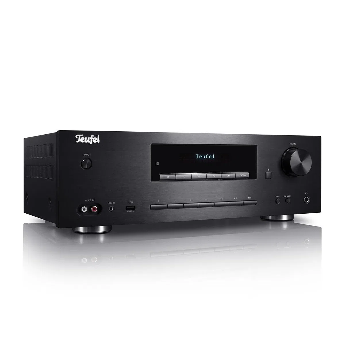 Teufel Kombo 62 CD-Receiver Kraftvoller Stereo-CD-Receiver Verstärker mit Bluetooth DAB+ Schwarz