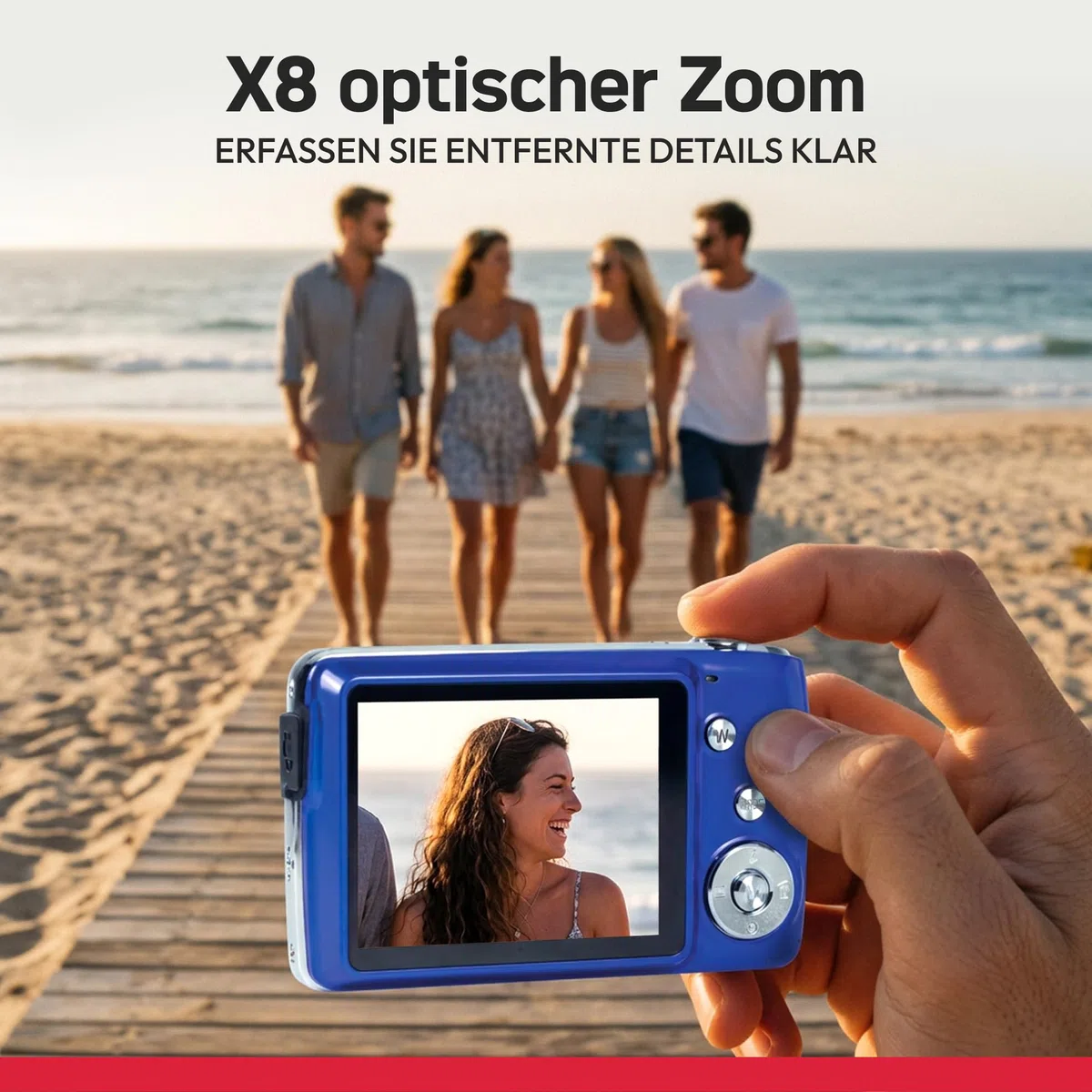 AGFA Photo Realishot DC8200 - Kompaktkamera, 18MP, Full HD Video, 2,7'' LCD-Bildschirm, 8-facher optischer Zoom, Lithium-Batterie und 16GB SD-Karte - Schwarz