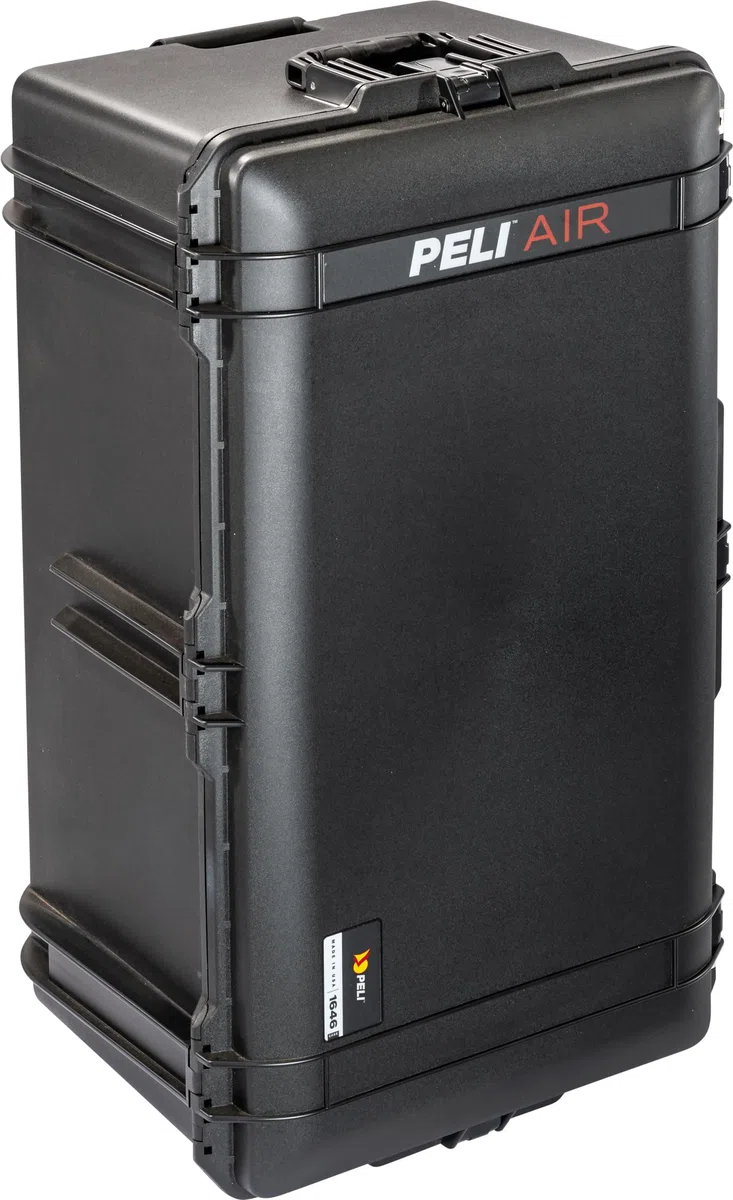 PELI 1646 AIR Koffer, Großer Rollkoffer für Filmkameras und technisches Equipment, IP67 wasserfest und staubdicht, 111 Liter Fassungsvermögen, ohne Schaumstoff, Farbe: Schwarz