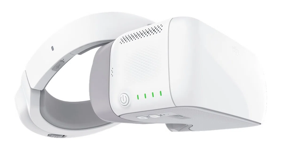 DJI Goggles - VR Brille inkl. 2 Bildschrime (mit einer HD-Auflösung von 1920 x 1080 MP, Drohnenbewegung per Kopfsteuerung) weiß