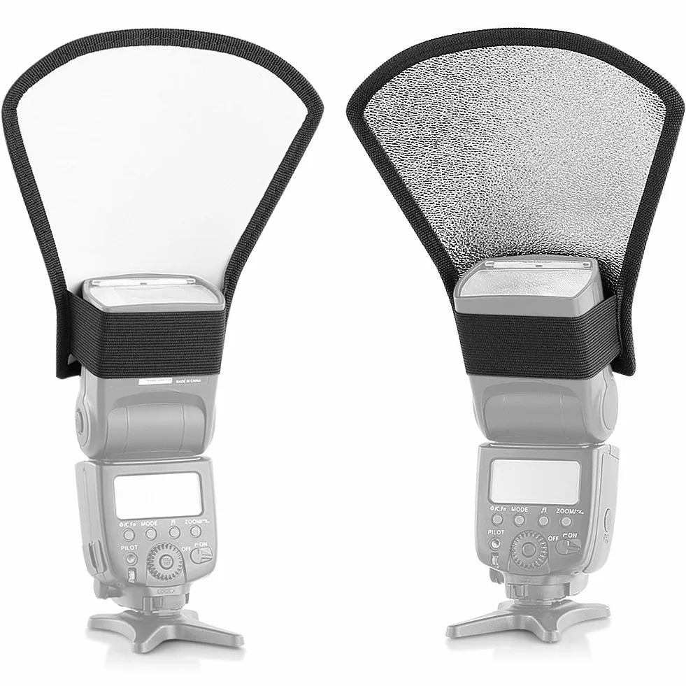 Neewer Blitz Diffusor Silber/Weiß Reflektor für Nikon Speedlite SB-600 SB-800 SB-900 Canon Speedlite 380EXVivita Blitz-Sunpack Sony Pentax Olymp Yongnuo Neewer Godox Blitz