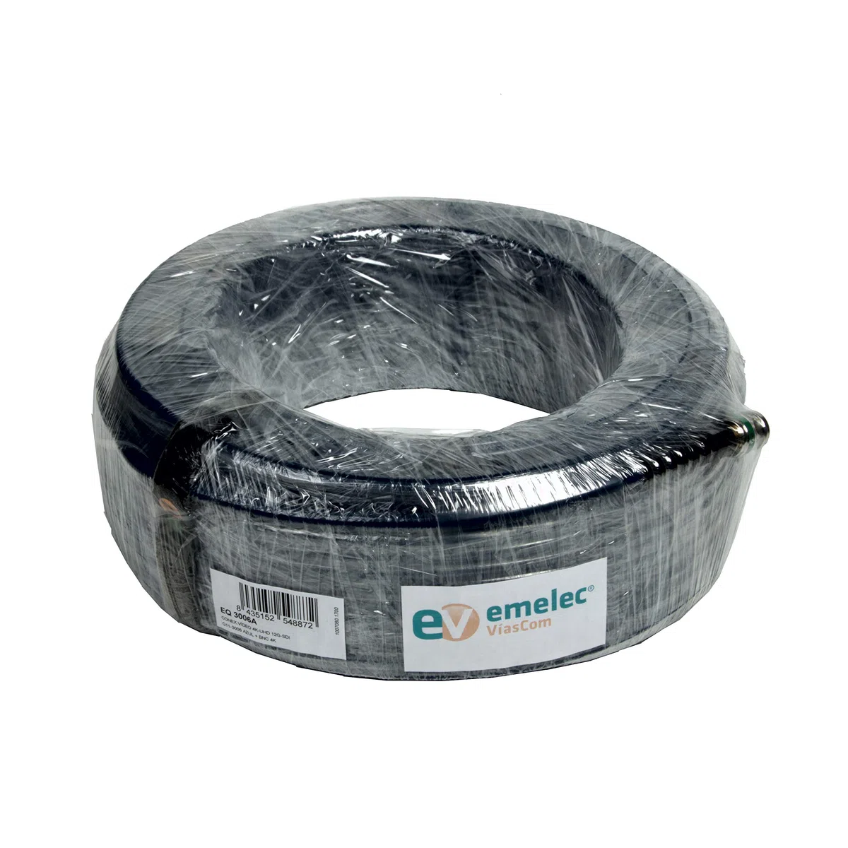 Emelec VíasCom EQ3006A/0300-30,0m Videoanschluss 4K-UHD 12G-SDI (0,80/3,75/6,00) mit BNC 4K-UHD - Unifilar Leiter - Blau - Flexible PVC