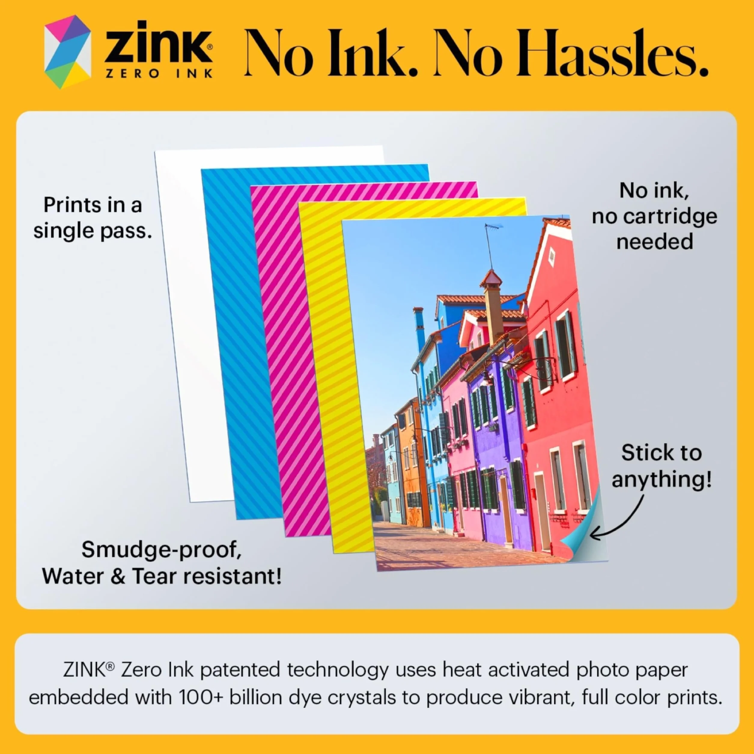 Kodak Printomatic+ Sofortbild Digitalkamera Starter-Set mit Tasche und 20er Zink-Fotopapier – 10MP, RGB-LED, Vollfarbfotos – Gelb