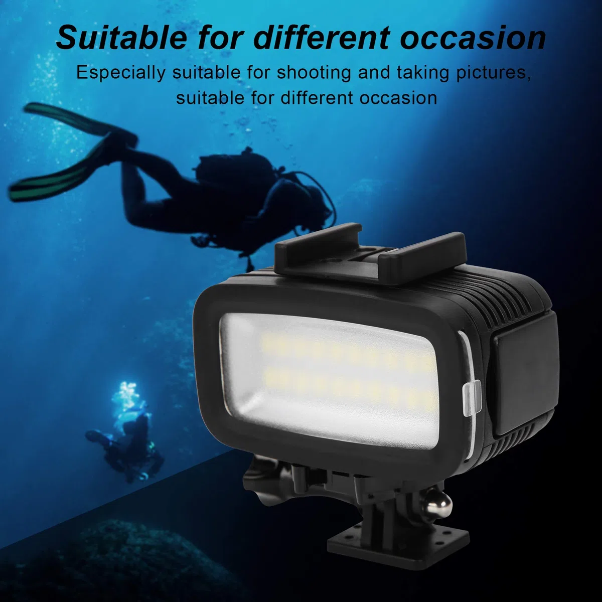 PUSOKEI 7 Zoll LED-Lichtleiste - 40 M Unterwasserlichter Tauchlicht, Wasserdichtes LED-Fülllicht, Wasserdichtes LED-Videolicht 5500 K für Unterwasseraufnahmen, Unterhaltung Usw