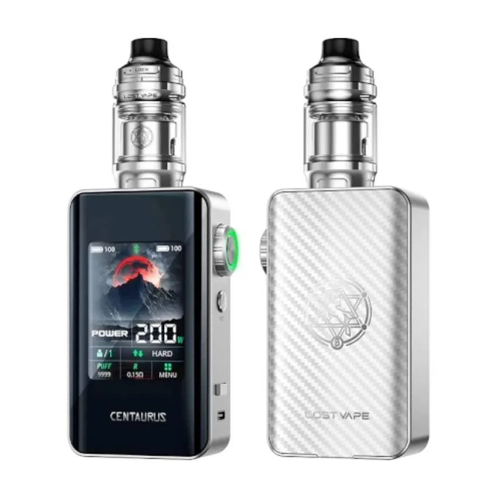 Lost Vape Centaurus BT200 Kit E-Zigarette | 200W Box Mod mit UB Max Verdampfer | Sub Ohm Vape Set mit 2ml Tank, OLED Display & USB-C | Ohne Liquid & Nikotin (Platinum Crest)