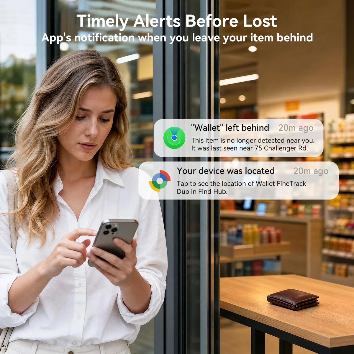4 Pack Wallet Tracking Card für iOS und Andriod | Ultra Slim 0.07in, IP68 wasserdicht | Funktioniert mit iPhone & Google Samsung | für Brieftaschen, Schlüssel, Gepäck, Taschen