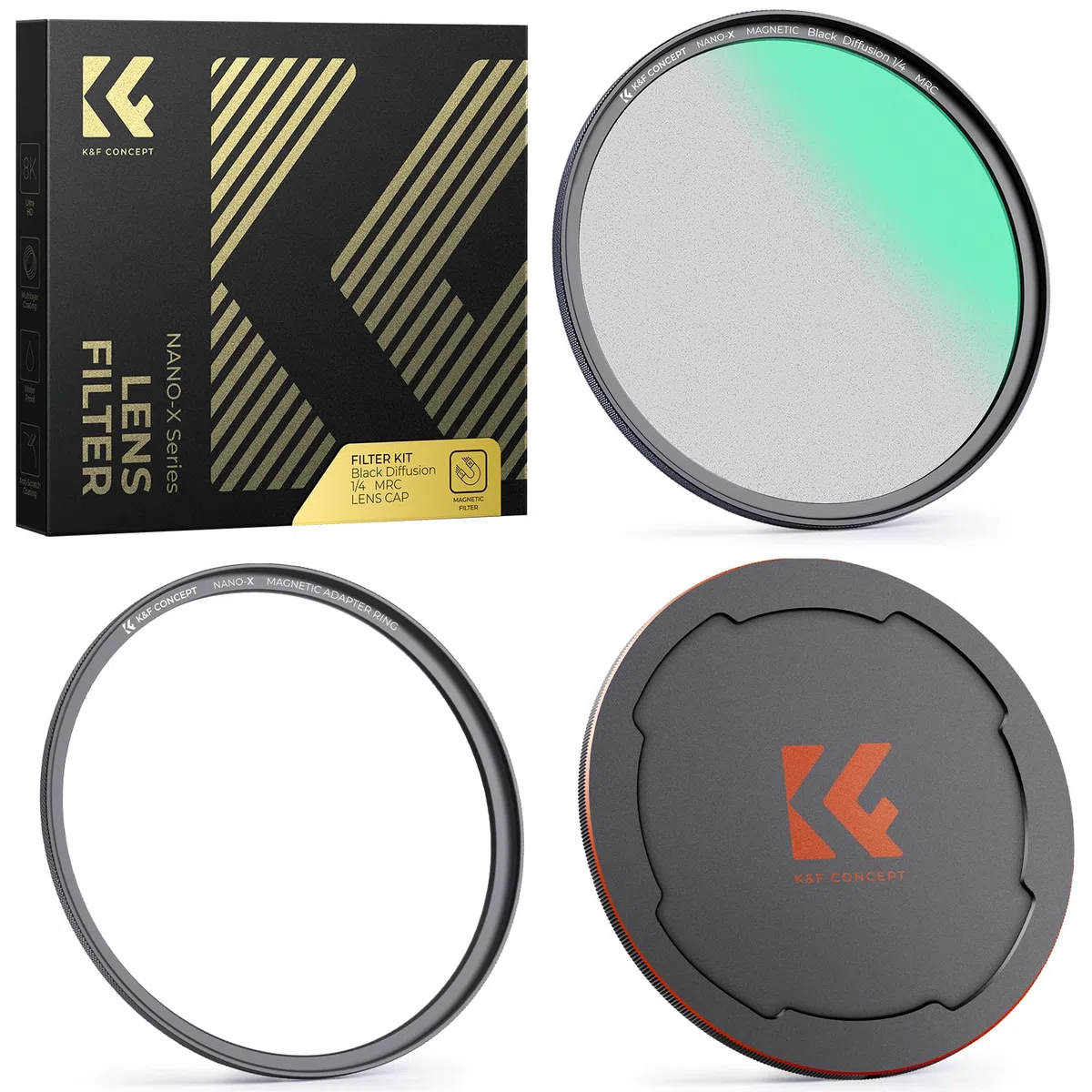 K&F Concept Nano X-Serie Magnetischer Black-Mist 1/4 Black Promist 1/4 Filter Effektfilter-52mm