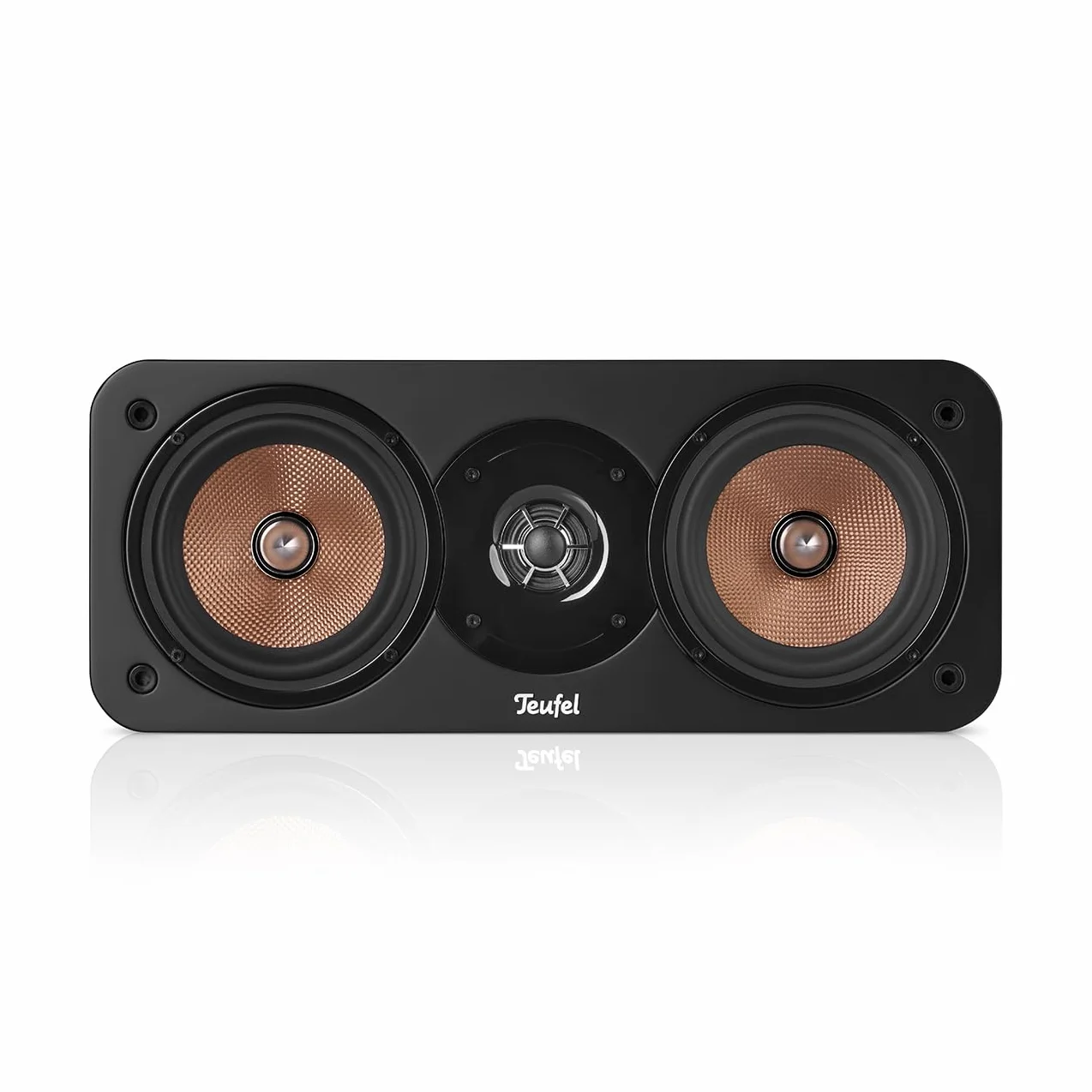 Teufel Ultima Center Lautsprecher aus FSC-zertifiziertes Holz, modernes, Zeitloses Design, Heimkino (Schwarz)