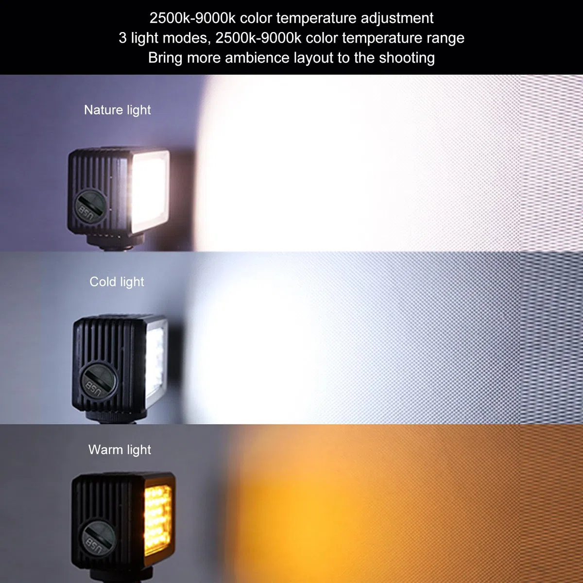 LED-Kameraleuchte, 40 M, Wasserdicht, 2700 K Bis 5600 K, Unterwasserbeleuchtung, Tauchleuchte, Tragbare Tauch-LED-Videoleuchte für Action-Kamera