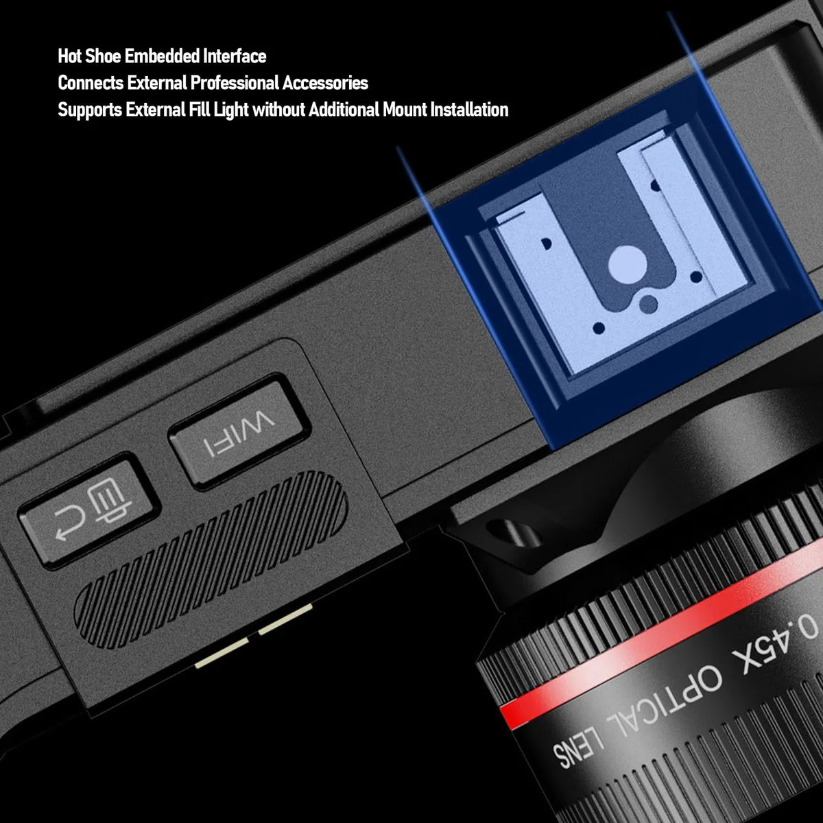 Sxhlseller DSLR -Kamera, 70MP 4K 50x Zoom Auto Focus Weitwinkel F1.8 Digitalkamera mit Doppelbildschirm für das Reisen, Ausgestattet mit WLAN, 50 -Fach Digitaler Zoom (Black)