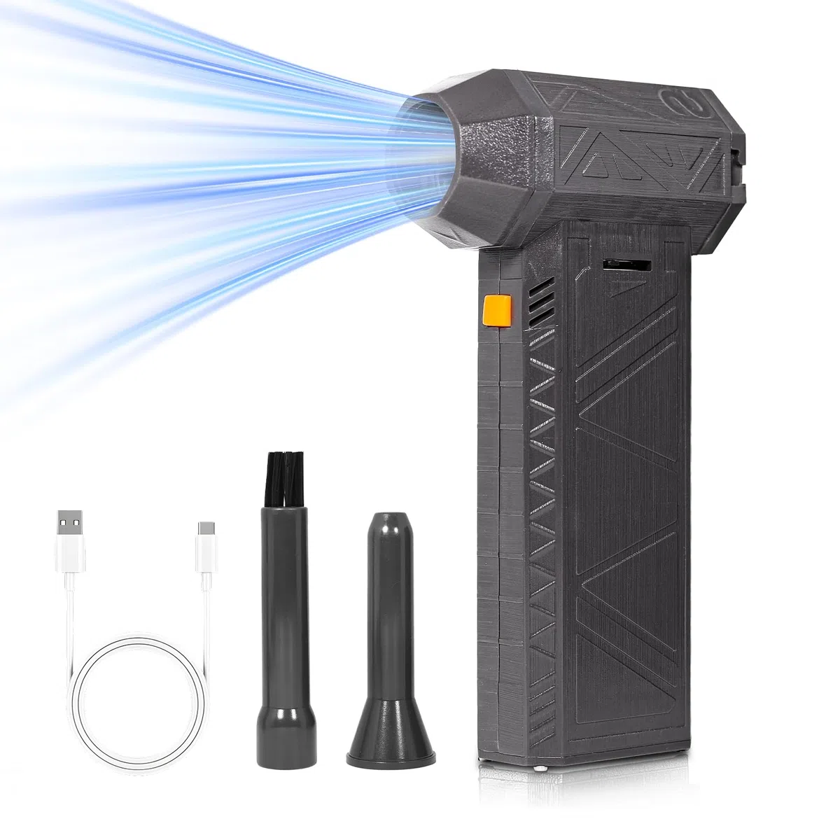 AURTEC Druckluft-Staubwedel – 130.000 U/min hohe Leistung mit 8000 mAh wiederaufladbarem Akku, Gleitgeschwindigkeitsregelung, leichtes tragbares elektrisches Luftgebläse für Computer, Kamera, Tastatur