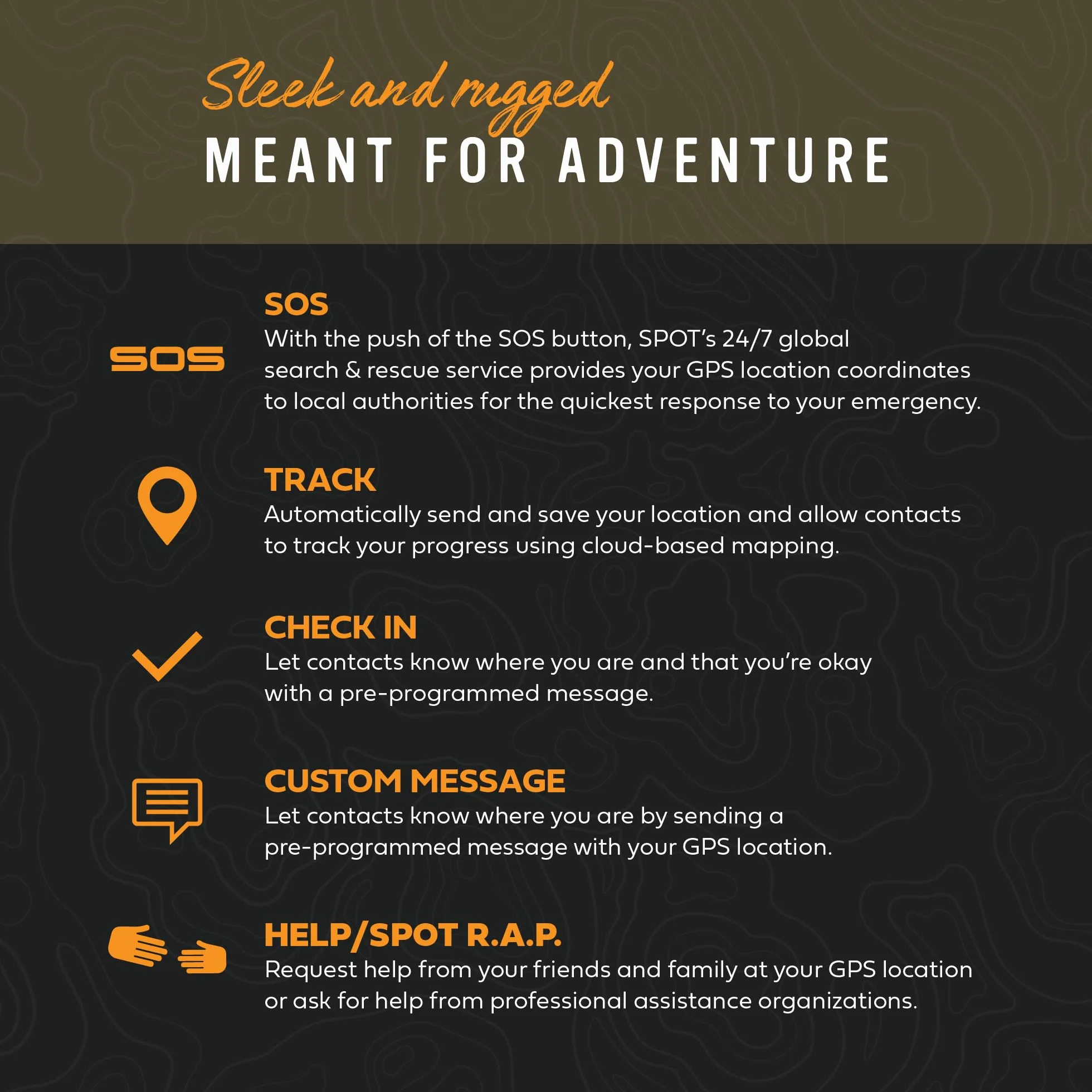 Spot Gen4 Satelliten-GPS-Messenger | Handheld tragbarer Tracker für Wandern, Camping, Alleinarbeit und Off-Grid-Abenteuer | Globalstar Satellitennetzwerk | Abonnement erforderlich