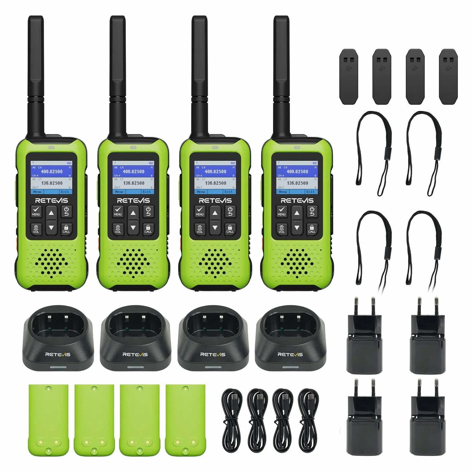 Retevis EZTalk 65 Walkie Talkie 4er Set für Erwachsene, Funkgeräte GPS BDS | Lange Reichweite Funkgerät Dualband, APP Gesteuert, SOS-Alarm, USB-C, Handgezeichneter Kartenfunktion, Notfälle und Camping