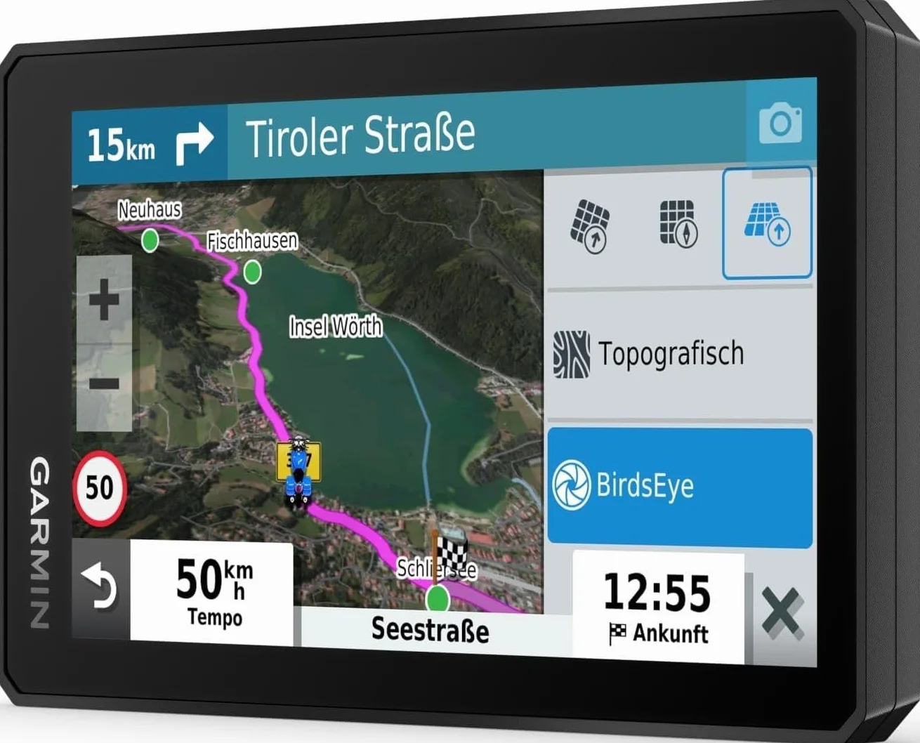 Garmin zūmo XT – wasserdichtes Motorrad-Navi für On-&Offroad mit ultrahellem 5,5“(14 cm) HD-Touchdisplay und vorinstallierter EU-Karte. Mit Adventurous Routing, Satellitenbildern