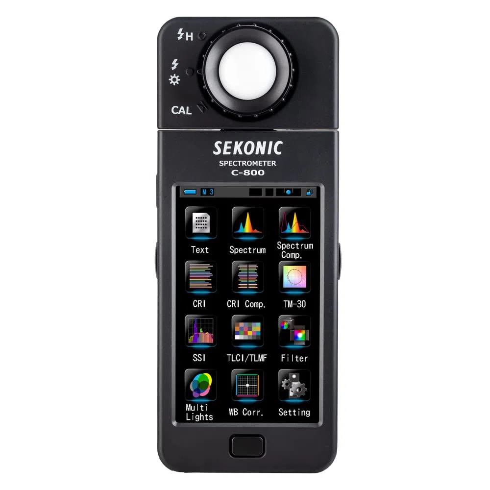 Sekonic C-800 Spektrometer – Vollspektrum Farb- & Lichtmessgerät für LED, HMI, RGB, CRI, TLCI, TM-30, SSI – Präzise Farbanalyse für Film & Foto