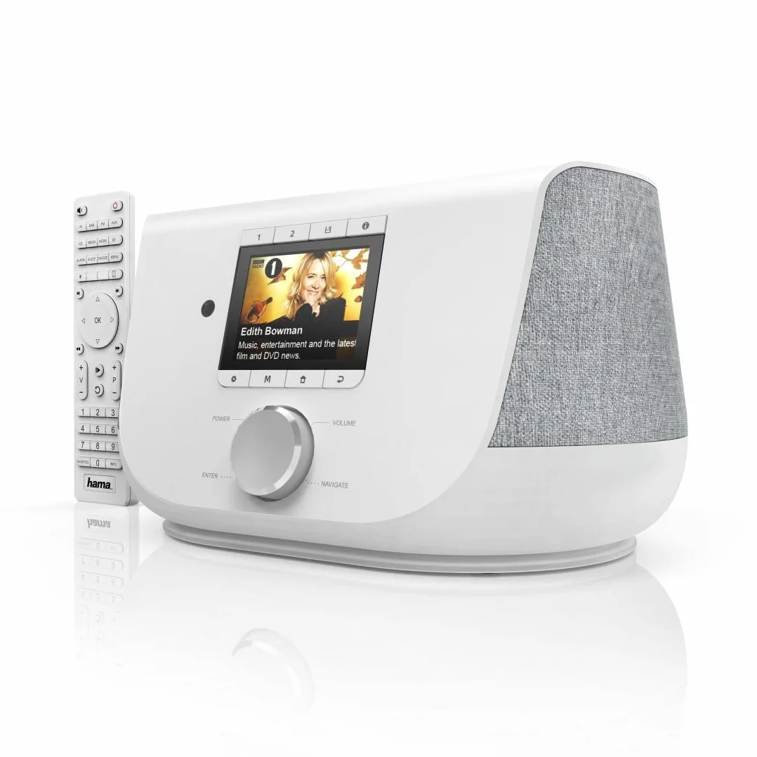 Hama DAB+ Digitalradio Internetradio (Smart Radio mit 2-Wege-Lautsprecher & Handy-Ladefunktion, WLAN/DAB/DAB+/FM, Bluetooth/Spotify Streaming, Stationstasten, Radio-Wecker, App) in Weiß