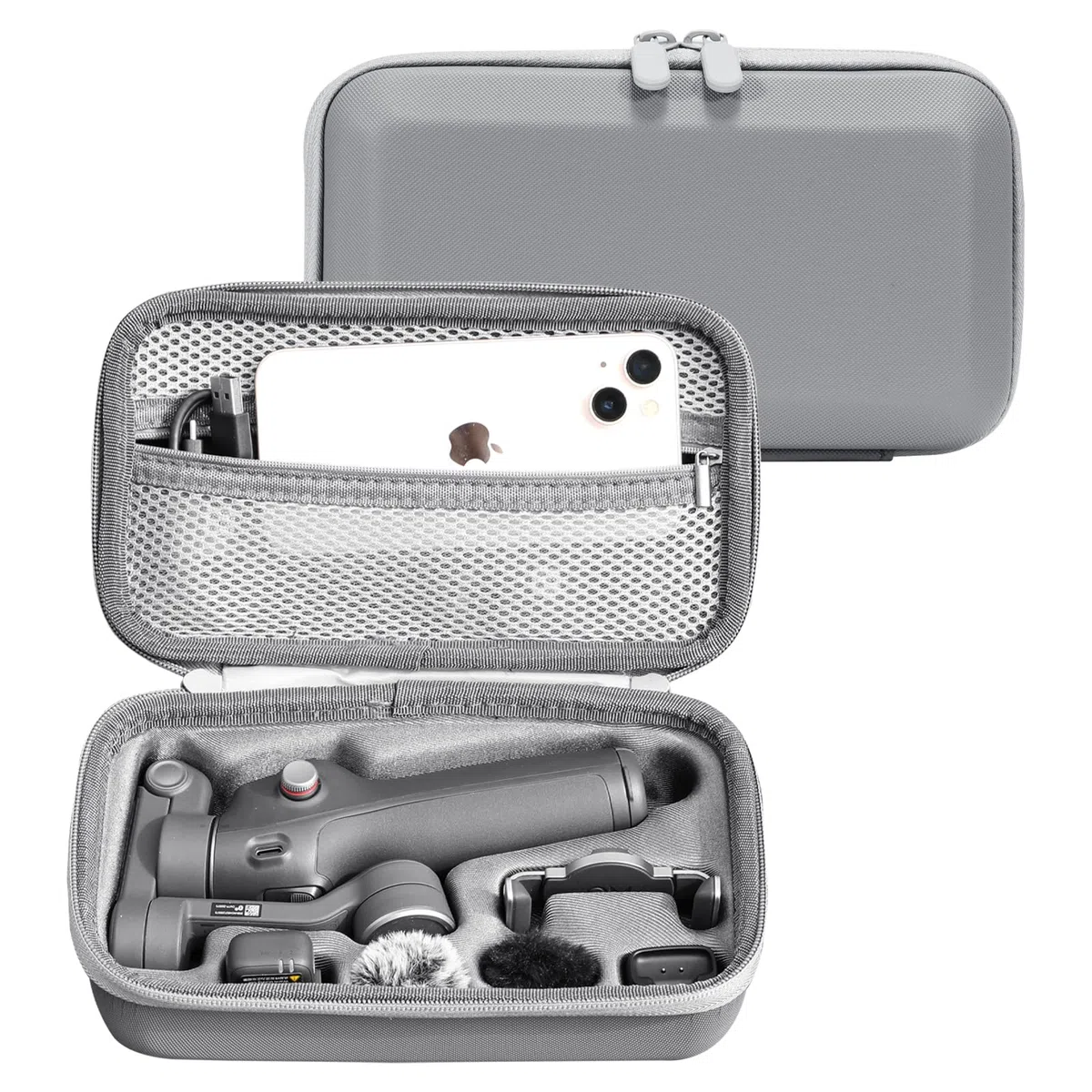 Osmo 7P Tasche, tragbare Aufbewahrungstasche, kompakte Tragetasche für DJI Osmo Mobile 7P Vlog Combo Zubehör, Hellgrau [Nur Hülle]