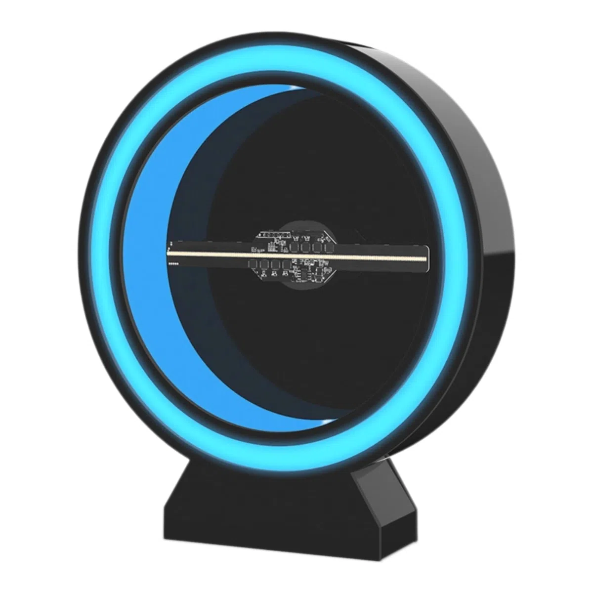3D-Hologramm-Lüfter, 2000 X 128 Holografischer Projektions-WiFi-Projektor mit Runder Schutzhülle, 3D-Werbeplayer für Werbeschilder in Geschäften, Geschäften, Partys, Bars
