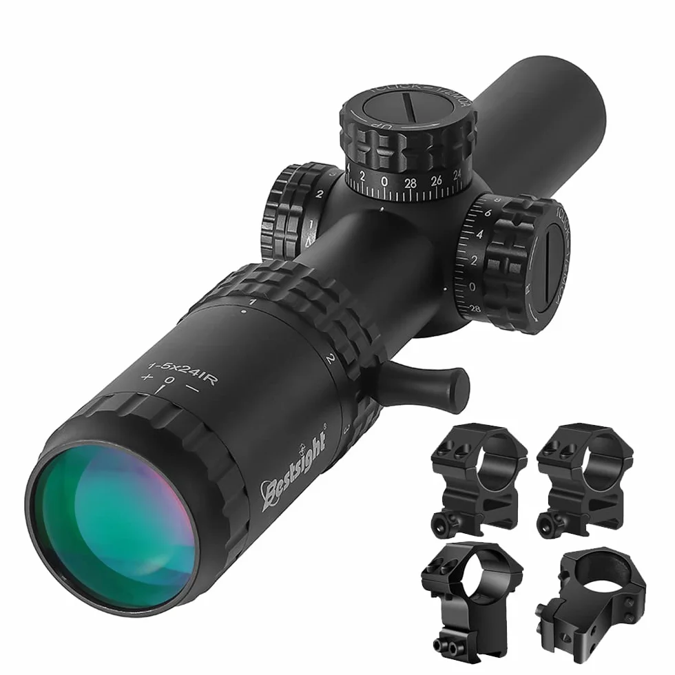 Paike Tactical Optical 1-5x24 Zielfernrohr 30 mm Weitwinkelsicht Rot Grün Beleuchtetes Jagdzielfernrohr