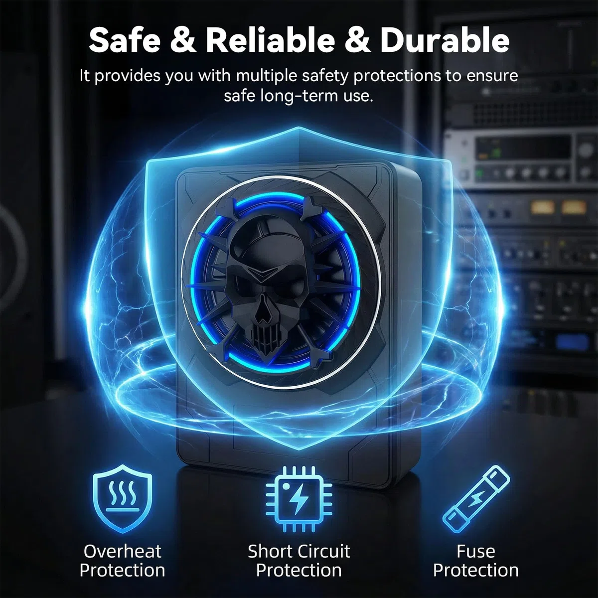 OiLiehu Untersitz Auto Subwoofer 1200W, 10" Schlanker Auto Subwoofer mit Stereo-Surround-Sound, Integrierter Audioverstärker, mit mehrfarbigem LED-Umgebungslicht