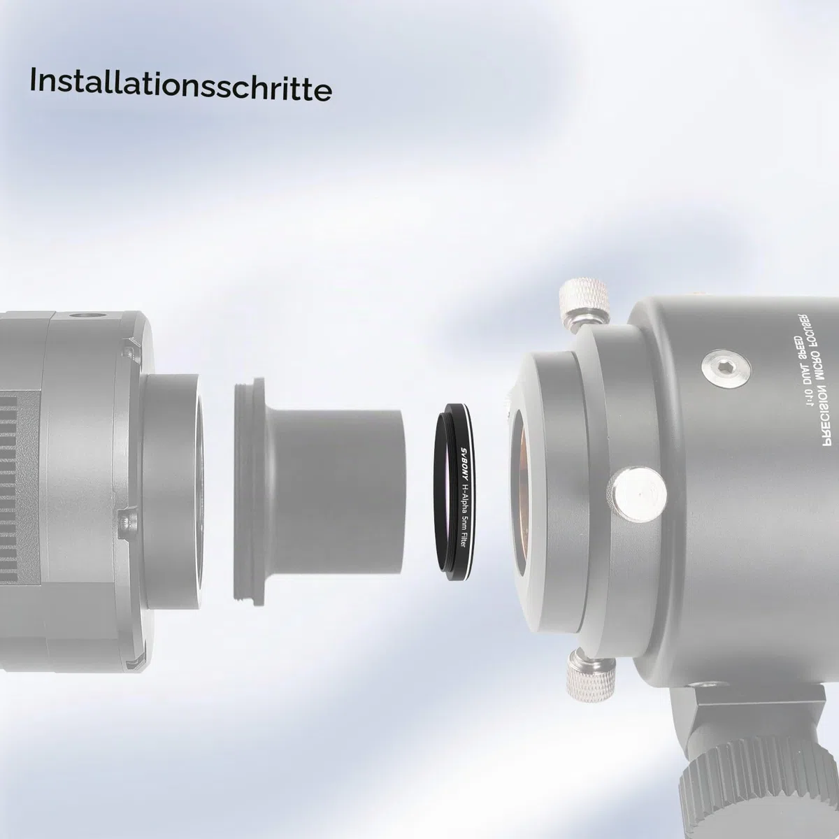 Svbony SV227 2" Teleskopfilter, H-Alpha 5nm Schmalband CCD Filter, Lichtverschmutzungsfilter Reduziert Himmelsglühen, Verbessert Kontrast und Details für Deep Sky Astrofotografie